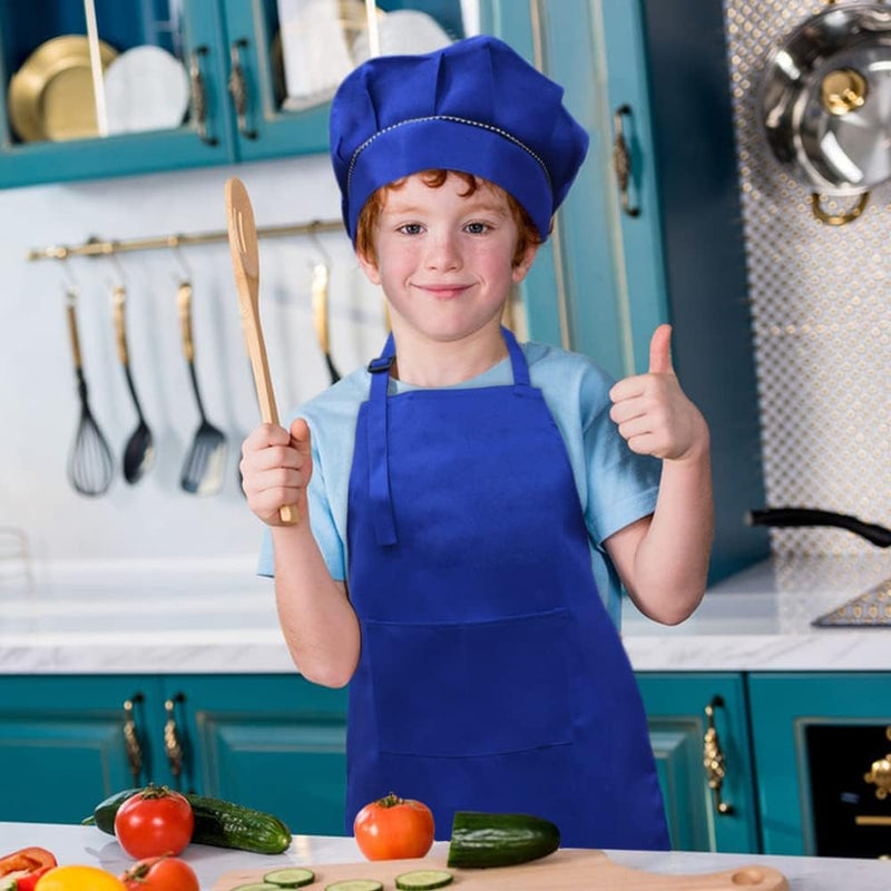 Kids Chef Apron and Hat Set for Cooking Baking and Painting