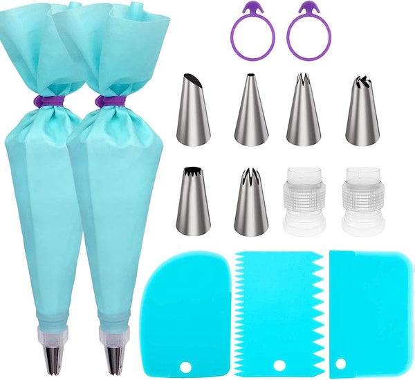 Cake Decorating Supplies Set - Piping Bags Tips Converters Rings Tools for Baking and CookieCupcake Icing