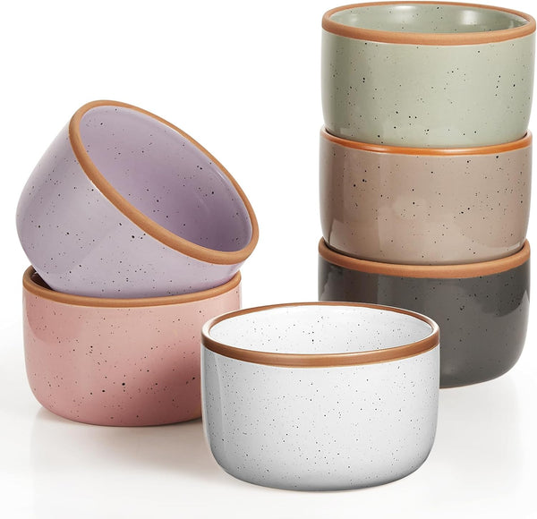 Morandi Color Ramekins Set of 6 6 oz Porcelain Ramekins for Baking and Serving Desserts Oven Safe
