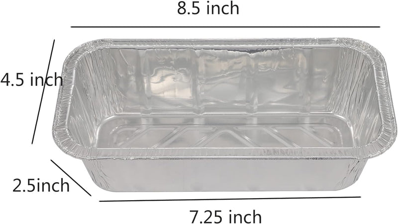 Heavy Duty Disposable Aluminum Foil Bread Pans - 50 Pack Standard Size