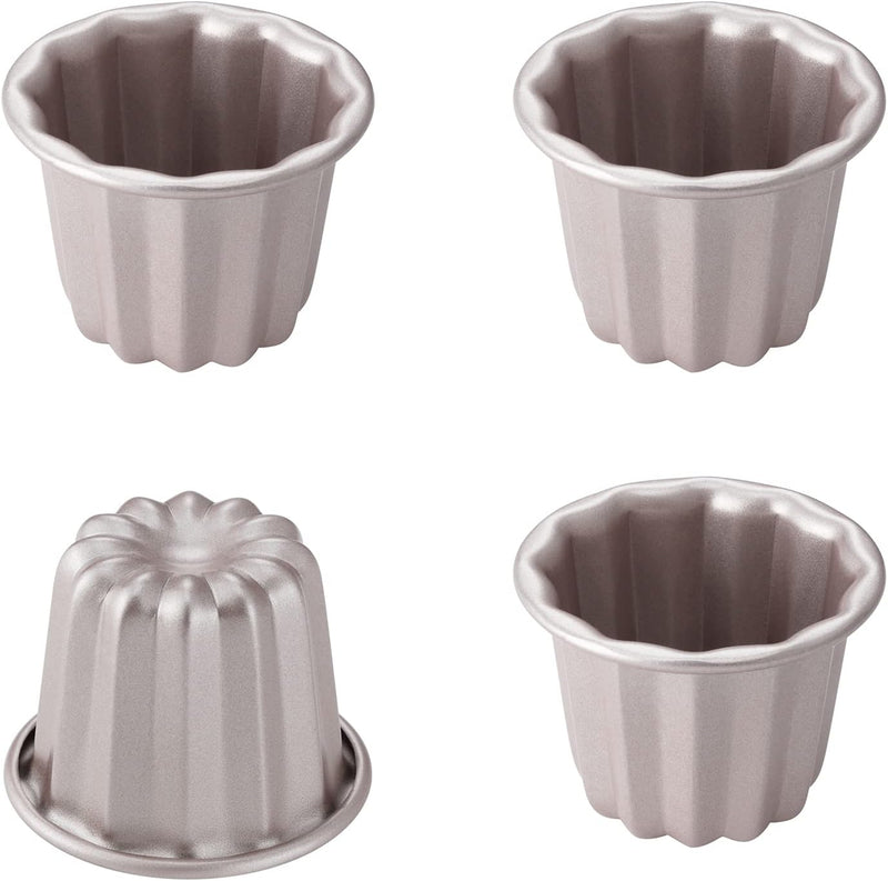 CHEFMADE 12-Cavity Non-Stick Canele Cake Pan - Champagne Gold