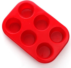 Silicone Muffin Pan - European LFGB Certified Non-Stick BPA-Free Red