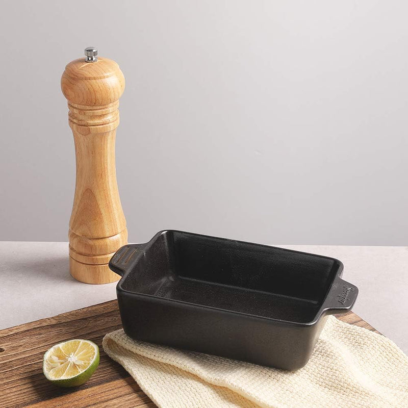 Ceramic Baking Dish with Double Handles 22oz - Small Rectangular Pan for Cooking Brownies and More