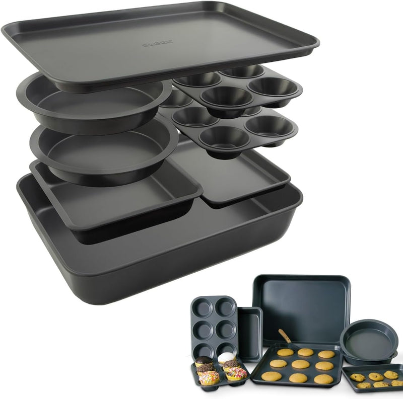 Elbee Home 8-Piece Nonstick Baking Set - Aluminized Steel - Free of PFOA and PFOS