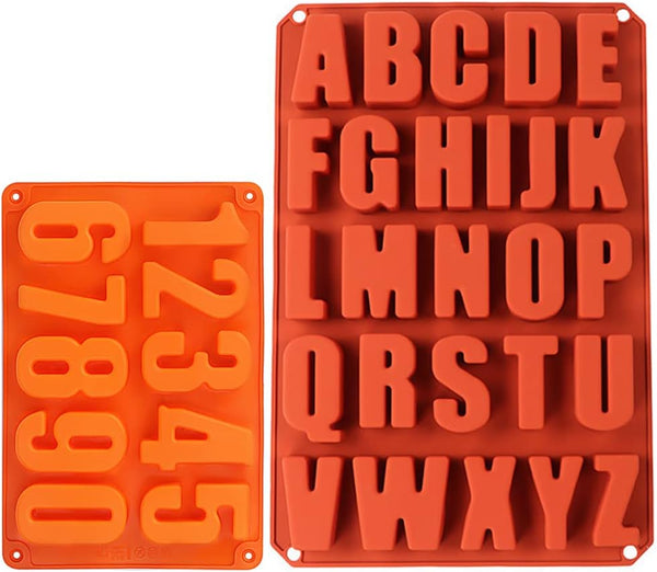 chars2-Piece Silicone Letter Cake Mold Non-Stick Red - BPA-Free for Baking and Decorating