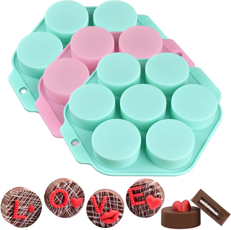 Chocolate Cookie Molds - 12 Cavity Cylinder Silicone 2 Pack