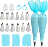Piping Bags and Tips Set, Cake Decorating Supplies for Baking with Reusable Pastry Bags, Silicone Rings,Standard Converters,Cake Tools Cookie Icing Cakes Cupcakes