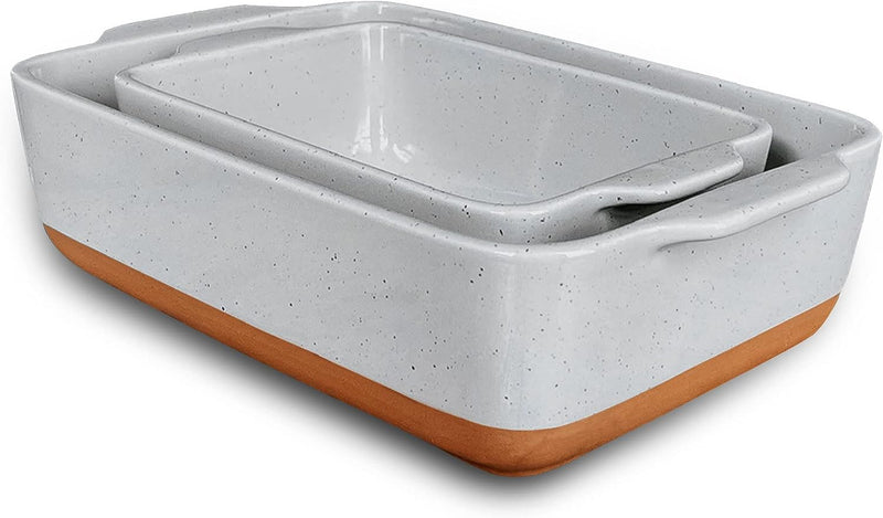 Mora Ceramic Baking Dish - 9x13 in Pan for Casserole Lasagna Gratin Broiling Roasting Baking - White