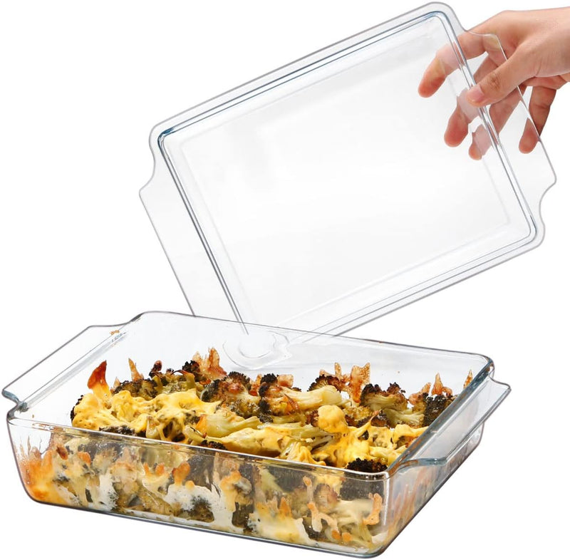 Mini Glass Casserole Dish with Lid - Single Serving Microwave Bakeware 57in x 7in