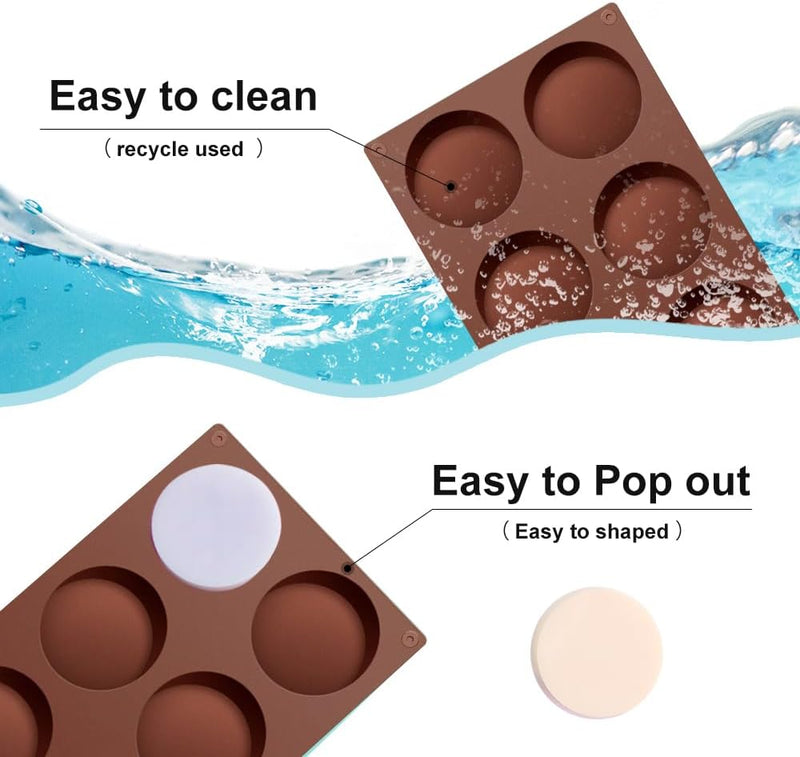 4-Piece Silicone Candy and Baking Mold for Cookies Oreos Soap and more - BPA Free Non-Stick