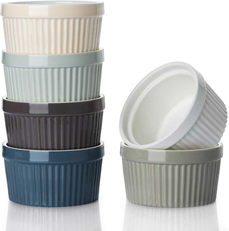 Oven-Safe Porcelain Ramekins - Set of 6