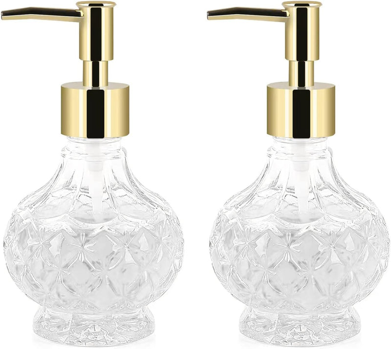 Multipurpose Glass Soap Dispenser - Gold with Easy Cleaning