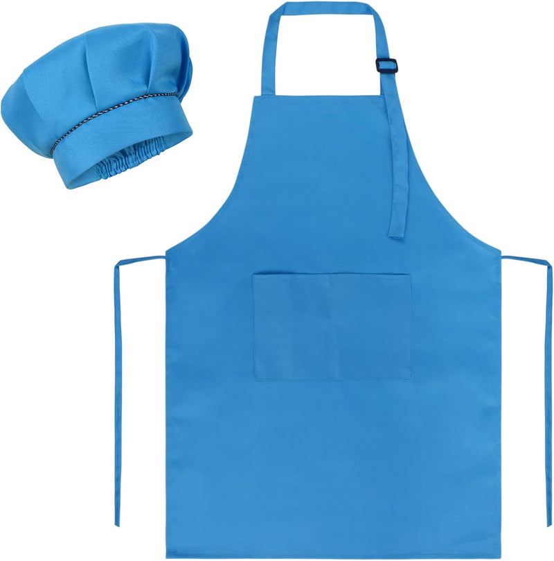 Kids Chef Apron and Hat Set for Cooking Baking and Painting