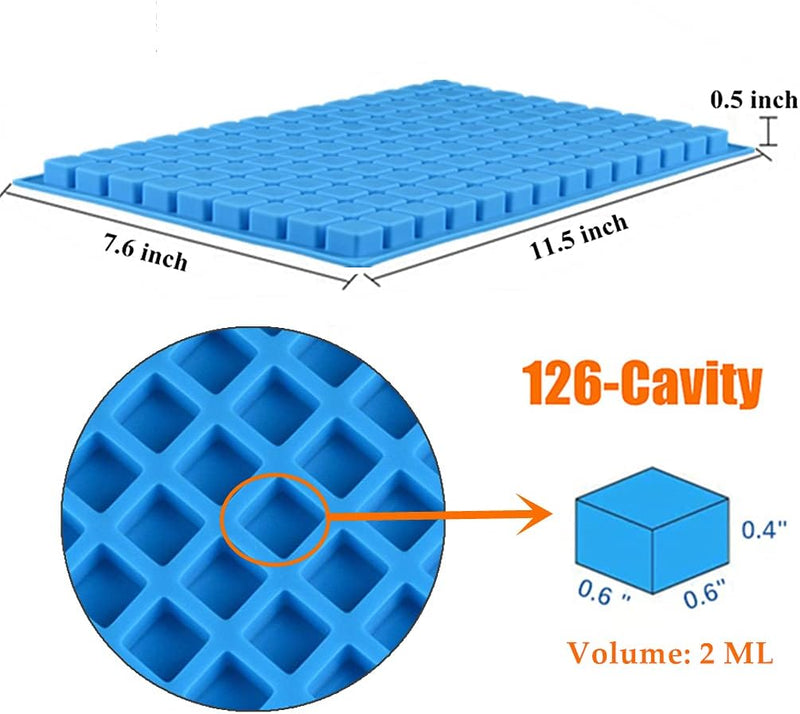 Silicone Candy Molds - 252 Cavity for Hard Candy Gummy Caramels Chocolate Ganache Ice Cubes