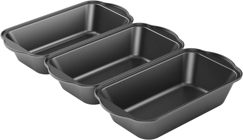 3 Pack Nonstick Carbon Steel Baking Bread Pan - Large Loaf Pan 95 x 5 - Tiawudi