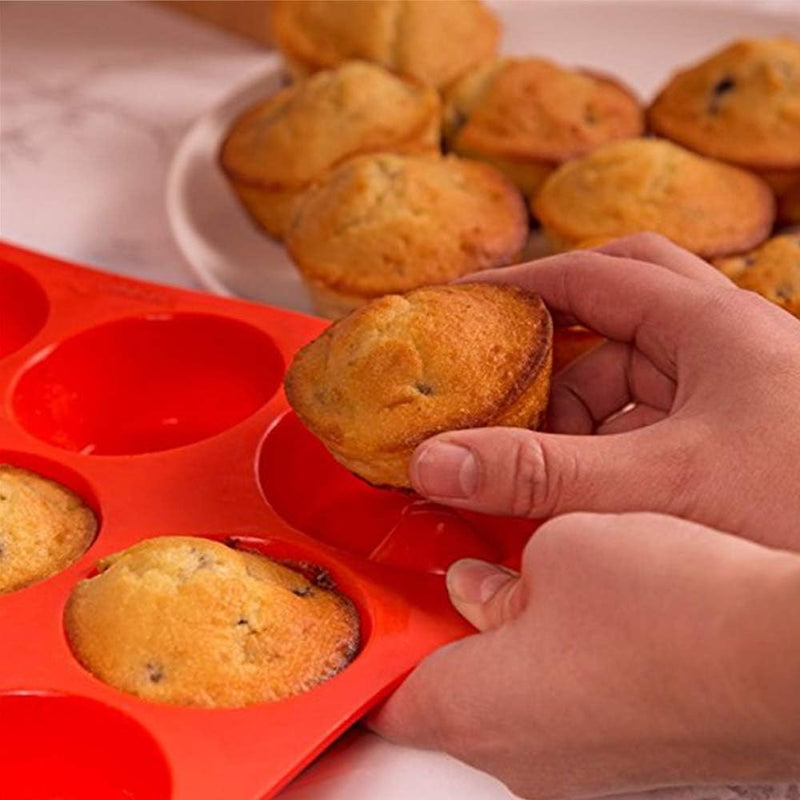 Qtopun 4 Pack Silicone Mini Muffin Pan 24 Cup Baking Mold Multi Color