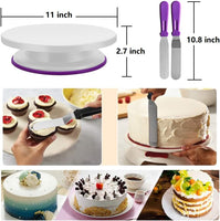 ANSLYQA 345 Pcs Cake Decorating Kit with Cake Turntable & Leveler,55 Numbered Icing Piping Tips,2 Spatulas,3 Comb Scrapers,2 Tip Couplers,102 Pastry Bags,100 Paper Cupcake Liners