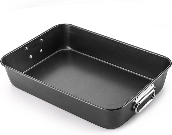 HONGBAKE Lasagna Pan - 15x10 Nonstick Baking Dish with Stainless Steel Handles