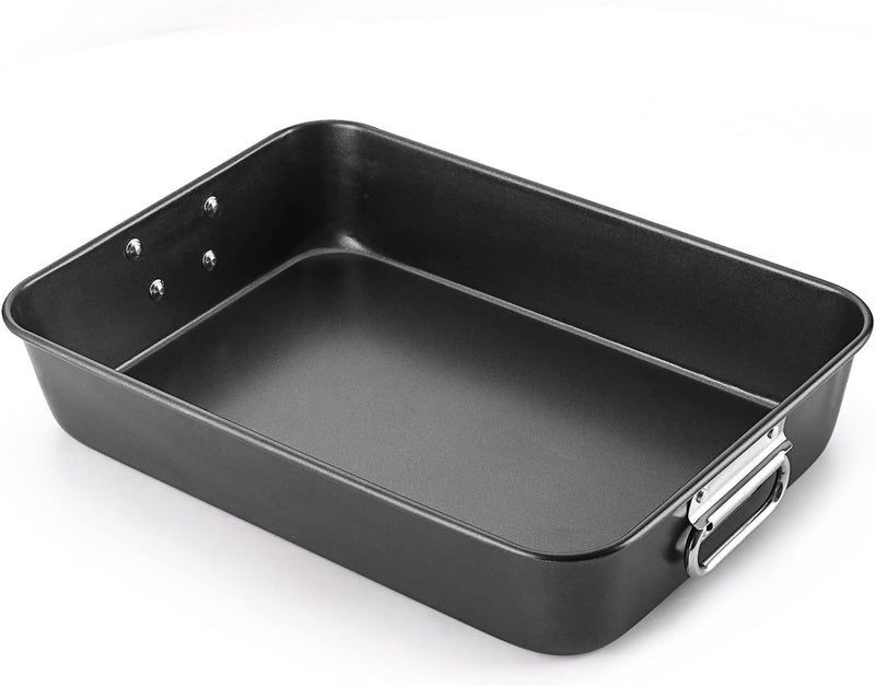 HONGBAKE Lasagna Pan - 15x10 Nonstick Baking Dish with Stainless Steel Handles