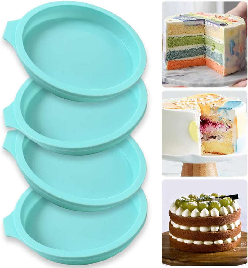 Silicone Cake Mold Set - 3 Pack for Layer Rainbow Resin Coasters