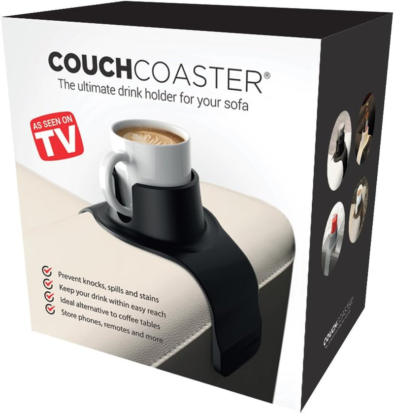 CouchCoaster - Armrest Cup Holder - Weighted Anti-Slip Black