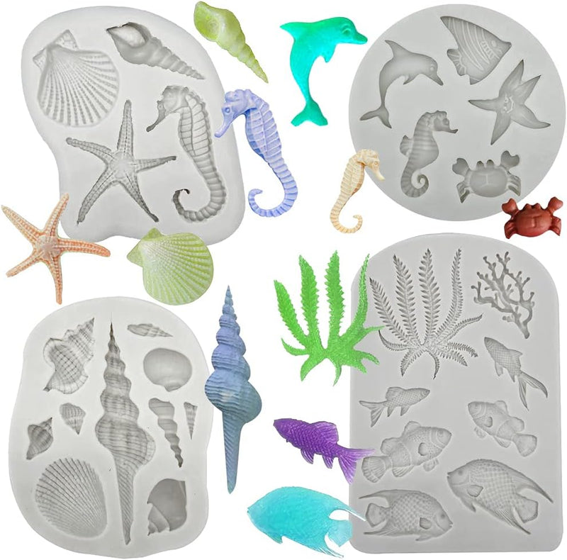 Marine Theme Cake Fondant Silicone Mold - Set of 3