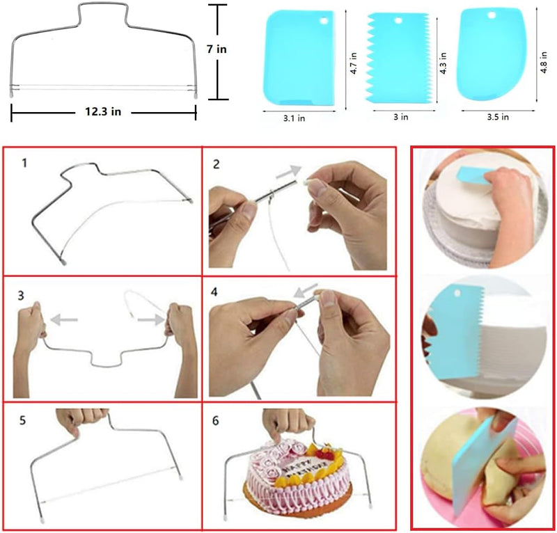Cake Decorating Kit - 93 Pcs Turntable Leveler Tips Spatulas Coupler Scrapers Flower Nail  Lifter Disposable Bags