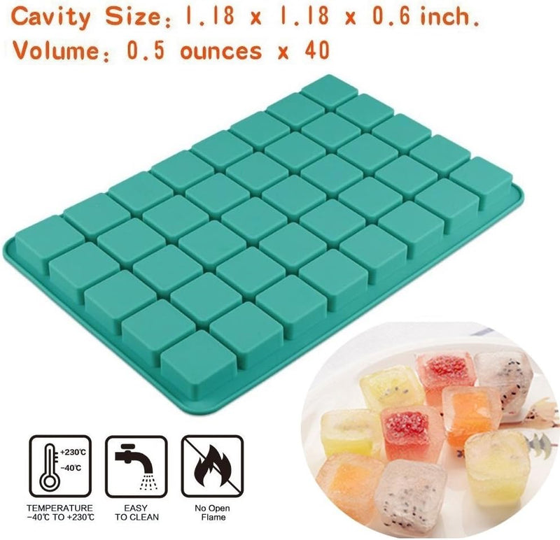 2-Pack Silicone Candy Chocolate and Fondant Molds - Caramel Truffles Fat Bombs Whiskey Cubes Gummies and Jelly