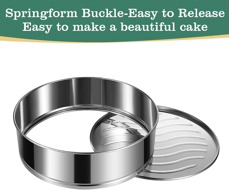 9 Inch E-Gtong Stainless Steel Springform Cake Pan with Removable Bottom