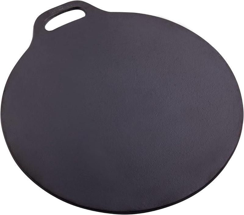 Victoria 12-Inch Cast-Iron Tawa Dosa Pan with Loop Handle Preseasoned in Flaxseed Oil Made in Colombia