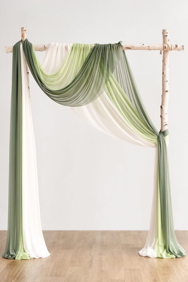Emerald  Tawny Beige Wedding Arch Drapes