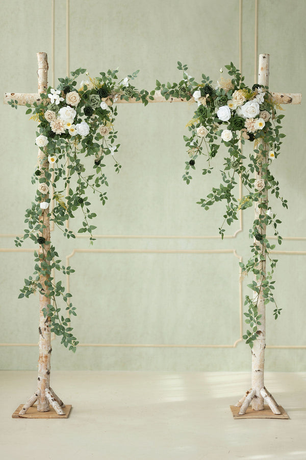 Emerald and Tawny Beige Flower Arch