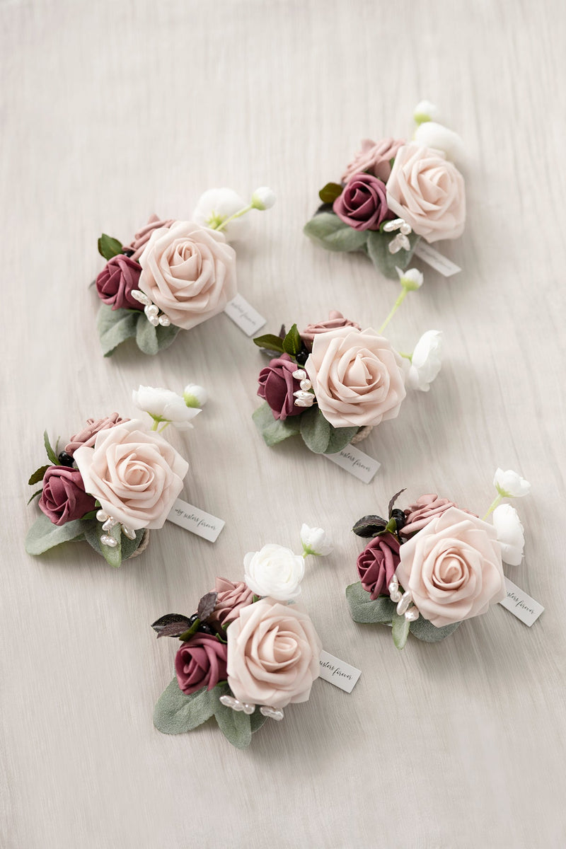 Pre-Arranged Dusty Rose  Mauve Bridal Flower Package