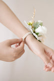 Wrist Corsages in Ivory & Cream