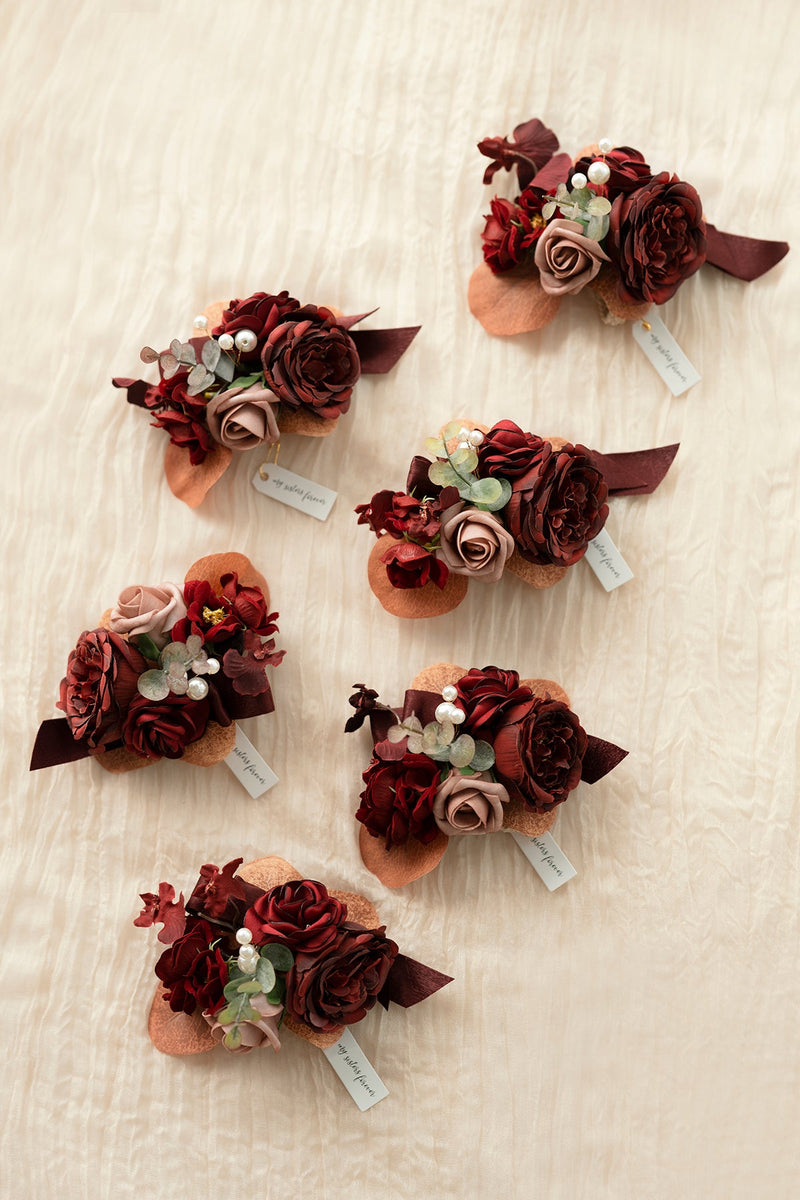 Burgundy  Dusty Rose Bridal Flower Package