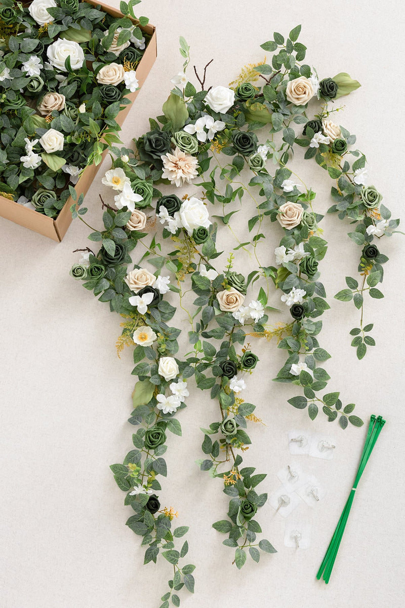Hanging Flower Arch Decor - Emerald  Tawny Beige Design  hanging and decor