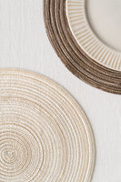 Round Woven Placemats in Cacao & Oat