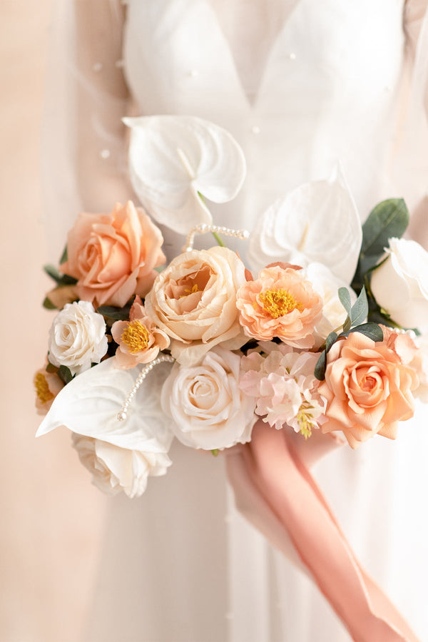 Bridal Bouquet - Peach Whimsy Free-Form Design