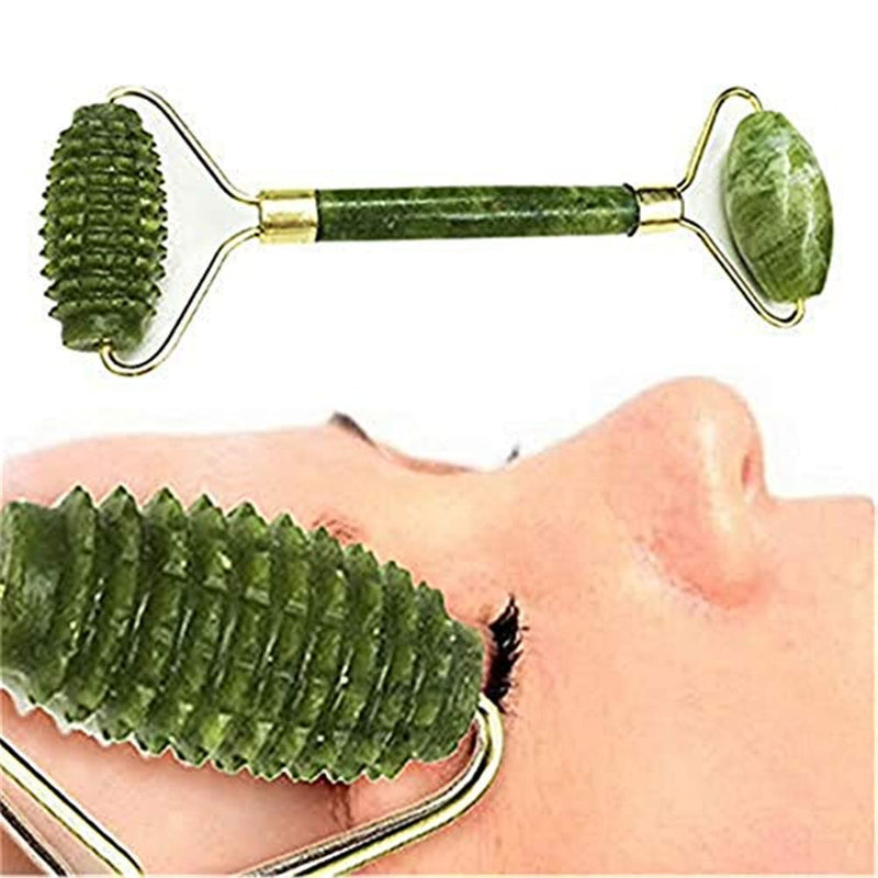 shenghang Jade Roller for Face and Gua Sha Set Face Roller,Facial Beauty Roller Skin Care Tools Massager for Face, Eyes,Forehead Neck, Body Muscle， Relaxing and Relieve Fine Lines and Wrinkles(White)