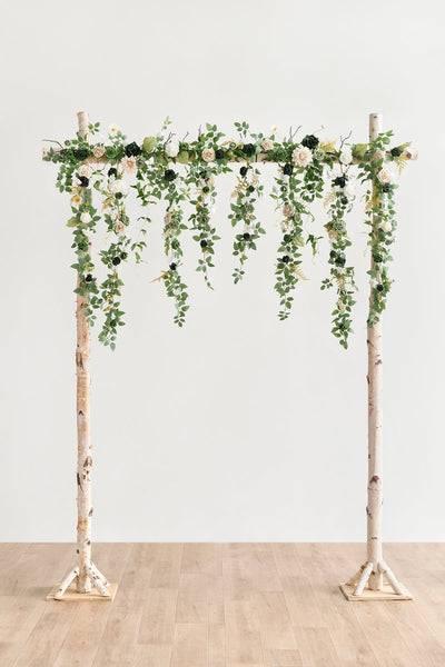 Hanging Arch Flower Decor in Emerald & Tawny Beige