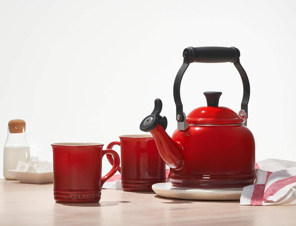 Le Creuset Enamel On Steel Demi Tea Kettle, 1.25 qt., Cerise