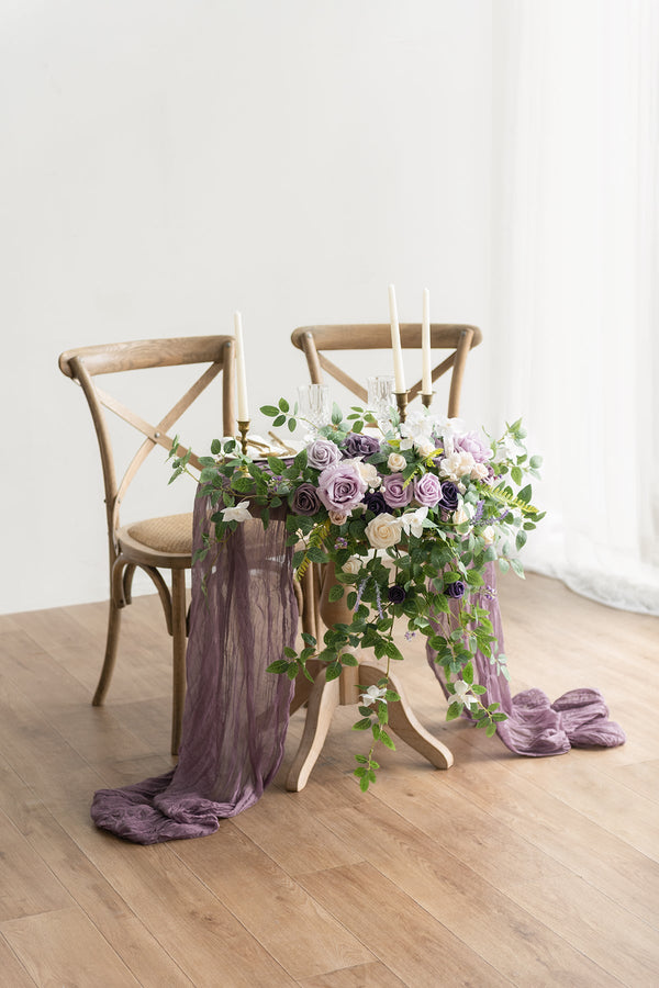 Lilac  Gold Sweetheart Table Floral Swags