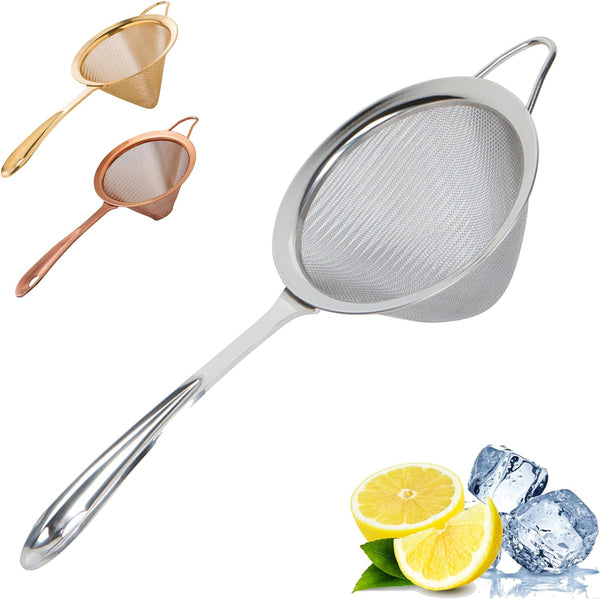 A Bar Above Professional Bartender Fine Mesh Sieve Strainer - Rust Proof 304 Stainless Steel Cocktail Strainer for Home Bar and Professional Bartenders. Great For Cocktails, Tea Herbs, Coffee & Drinks