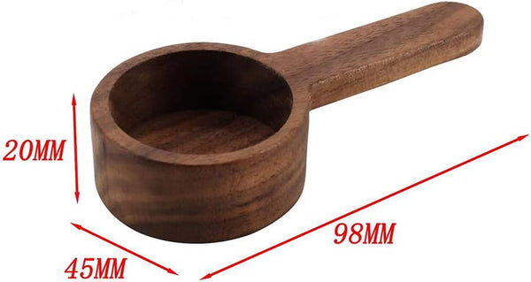 Wooden Black Walnut Coffee Scoop Coffee Measuring Spoon with Long Handle for Coffee Beans, Ground Beans, Protein Powder, Spices, Tea Home Kitchen Tool Accessories