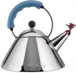 Alessi Kettle, 9'' H x 8.5'' W x 8.5'' D, Blue