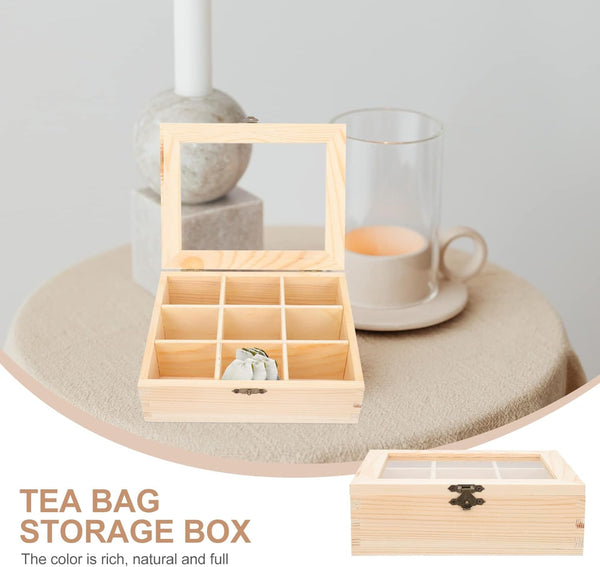 BESTonZON Wood Tea Bag tea organizer tea bag caddy tea bag organizer Storage Boxw with
