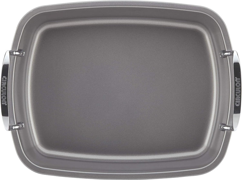 Circulon Nonstick Roasting Pan / Roaster with Rack - 17 Inch x 13 Inch, Gray