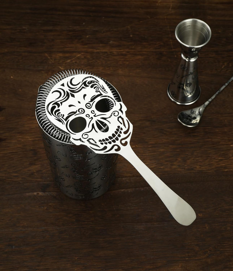 Skull Cocktail Strainer Bar Strainer with Handle