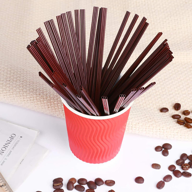 Coffee Stirrers Sticks 400 Individually Wrapped 6.7in，Disposable coffee straw stirring rod，Coffee Straw，Disposable Plastic Drink Stirrer Sticks Health and Safety Three-hole coffee straw