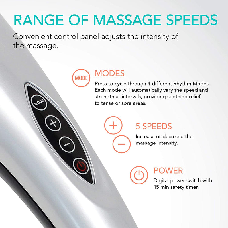 Daiwa Felicity Electric Handheld Massager - Deep Tissue, Back, Neck, Shoulder, Leg, and Calf Muscle Massager - FSA HSA Eligible Massage Machine with Heat for Pain and Stress Relief